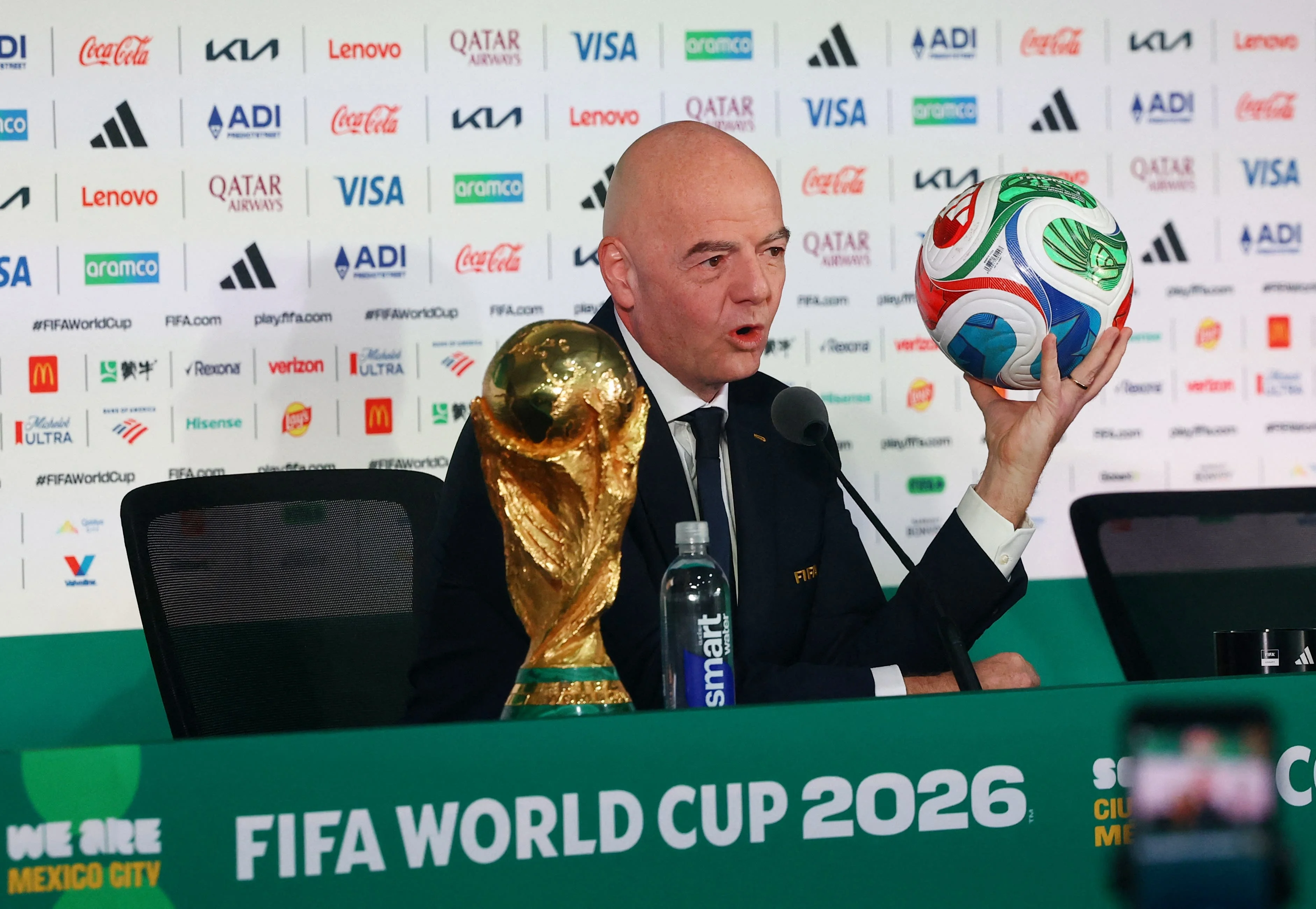 World Cup 2026 live: Gianni Infantino says ‘chill, relax’ after referee was denied entry to US