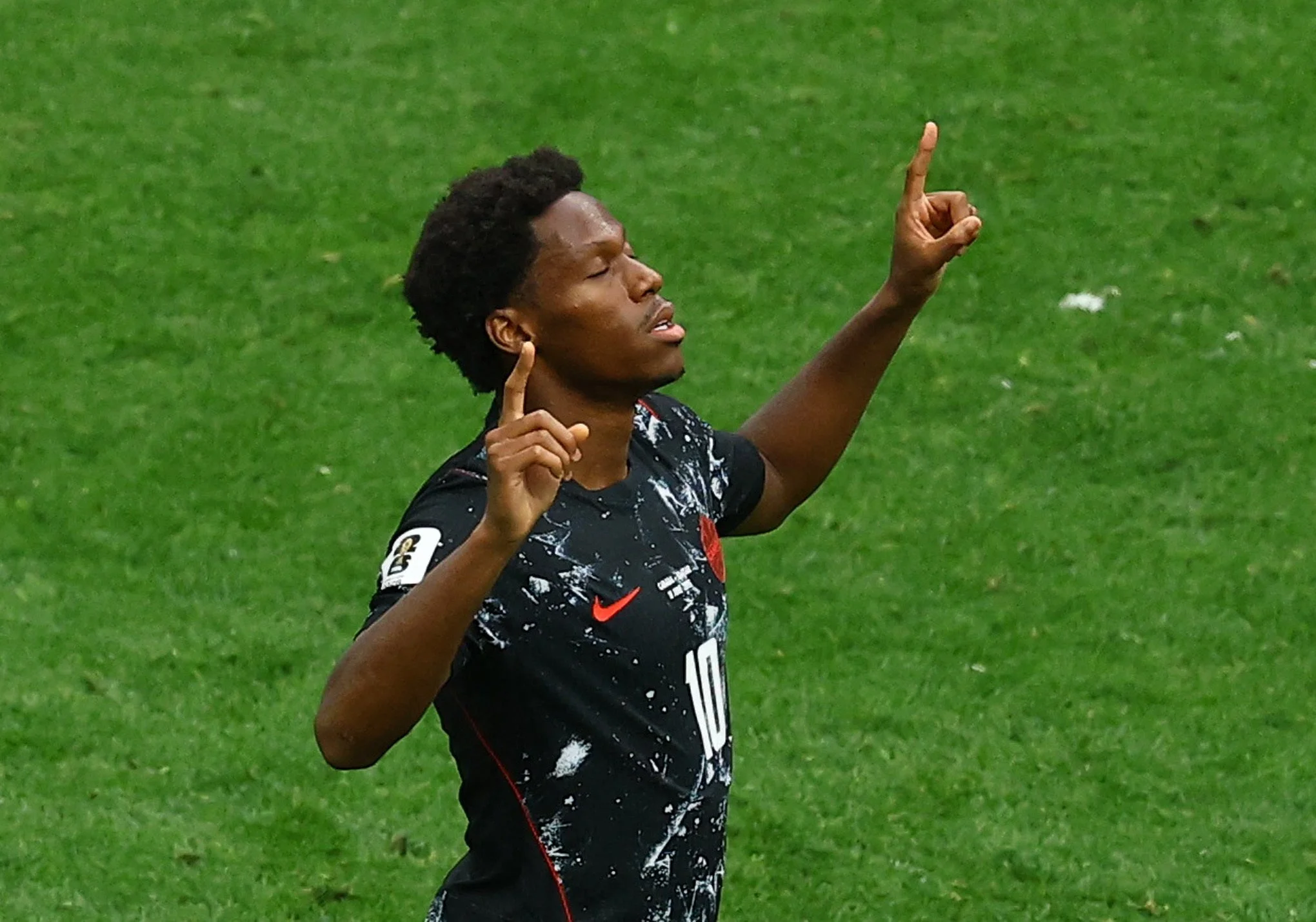 Jonathan David netted a hat-trick against Qatar