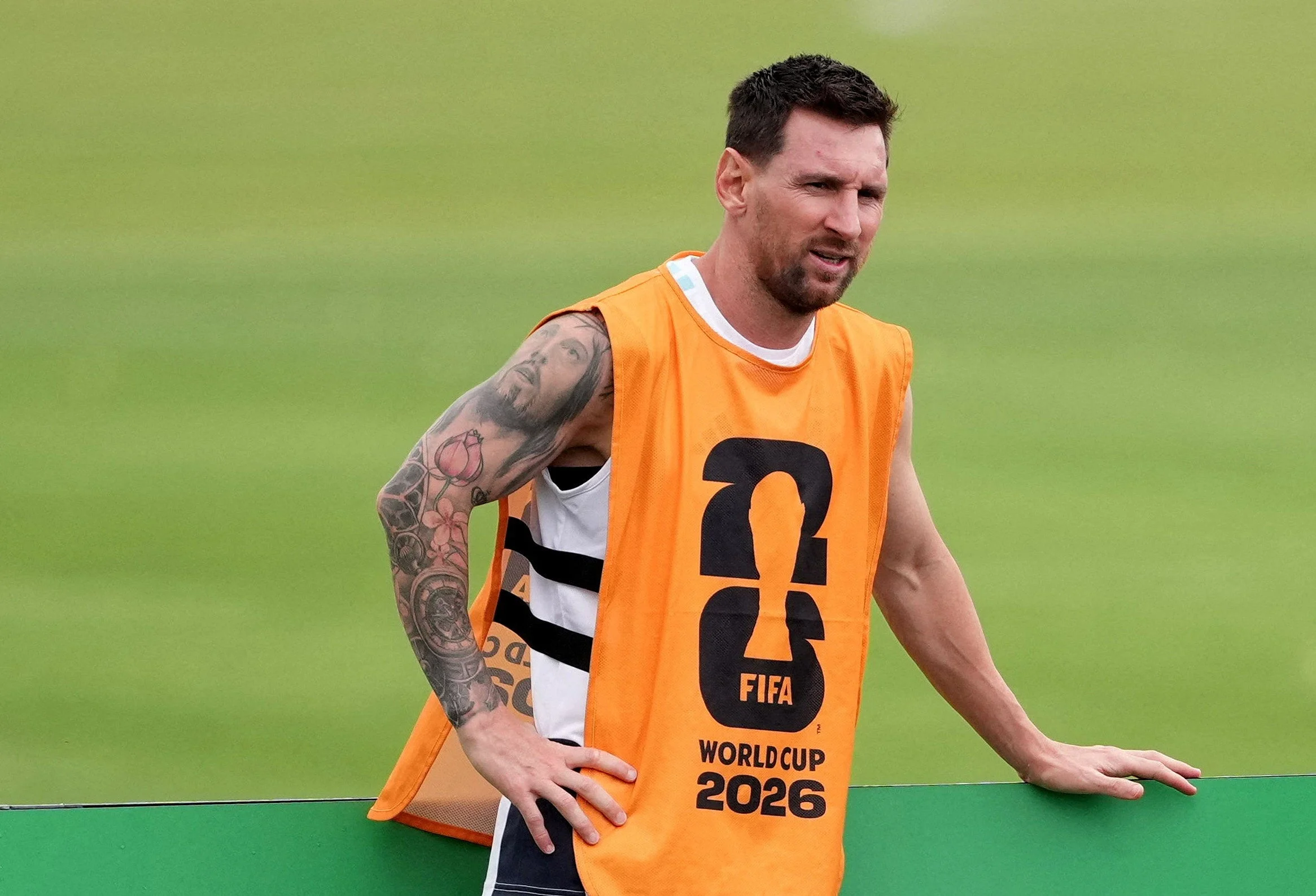 Argentina's Lionel Messi during training