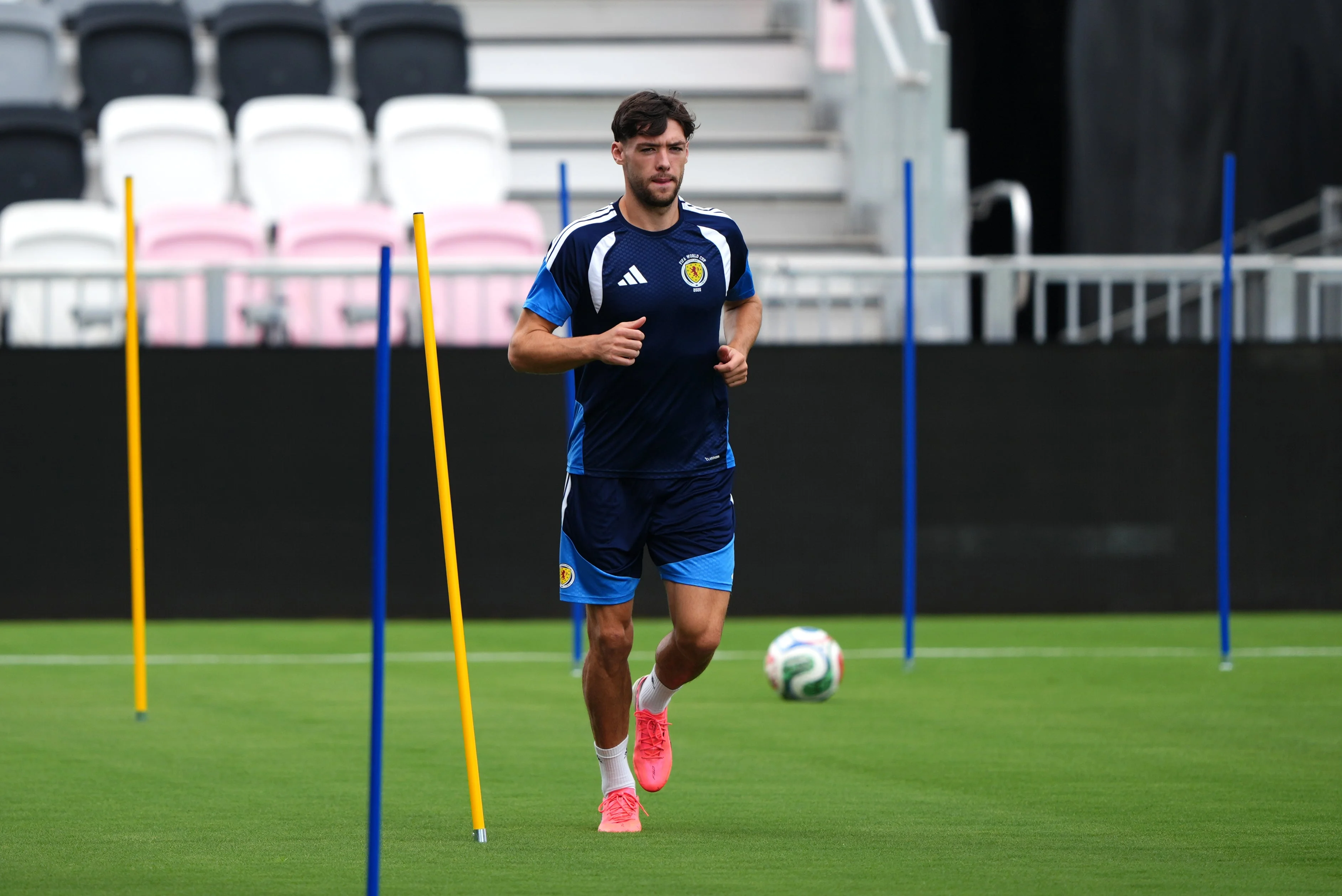 Aaron Hickey trained alone at Scotland's final session before the Brazil clash