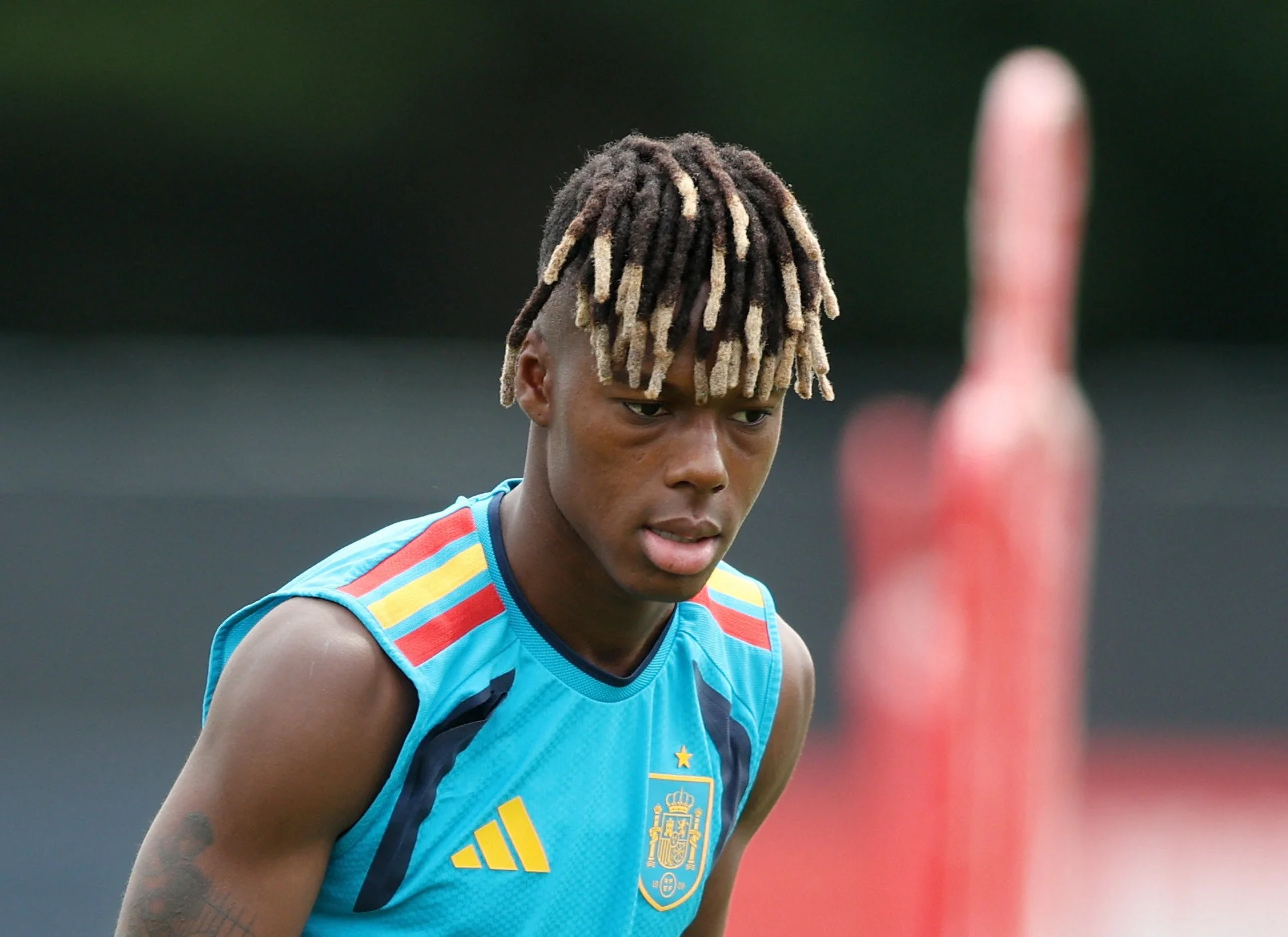 Nico Williams in Spain training at the World Cup