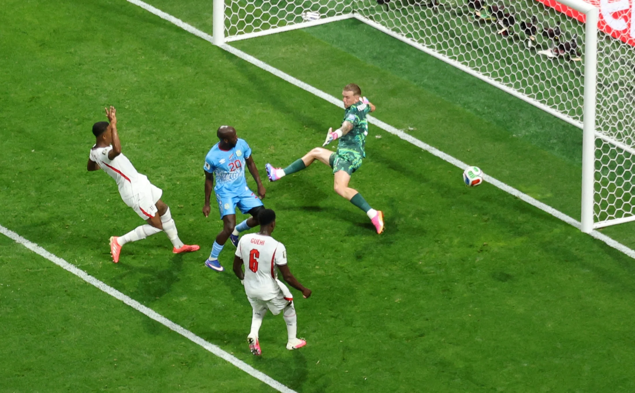 Yoane Wissa inexplicably hit the post from close range
