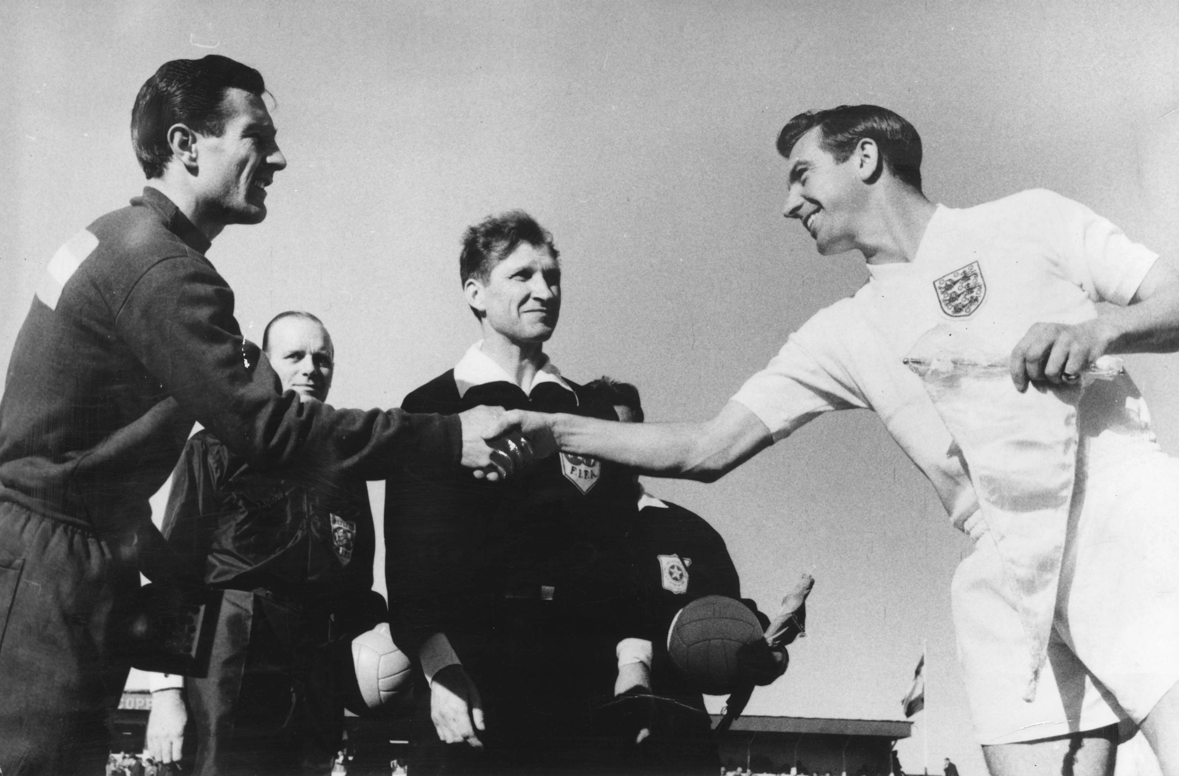 Ruben Navarro and Johnny Haynes, 7th June, 1962 in Rancagua, Chile