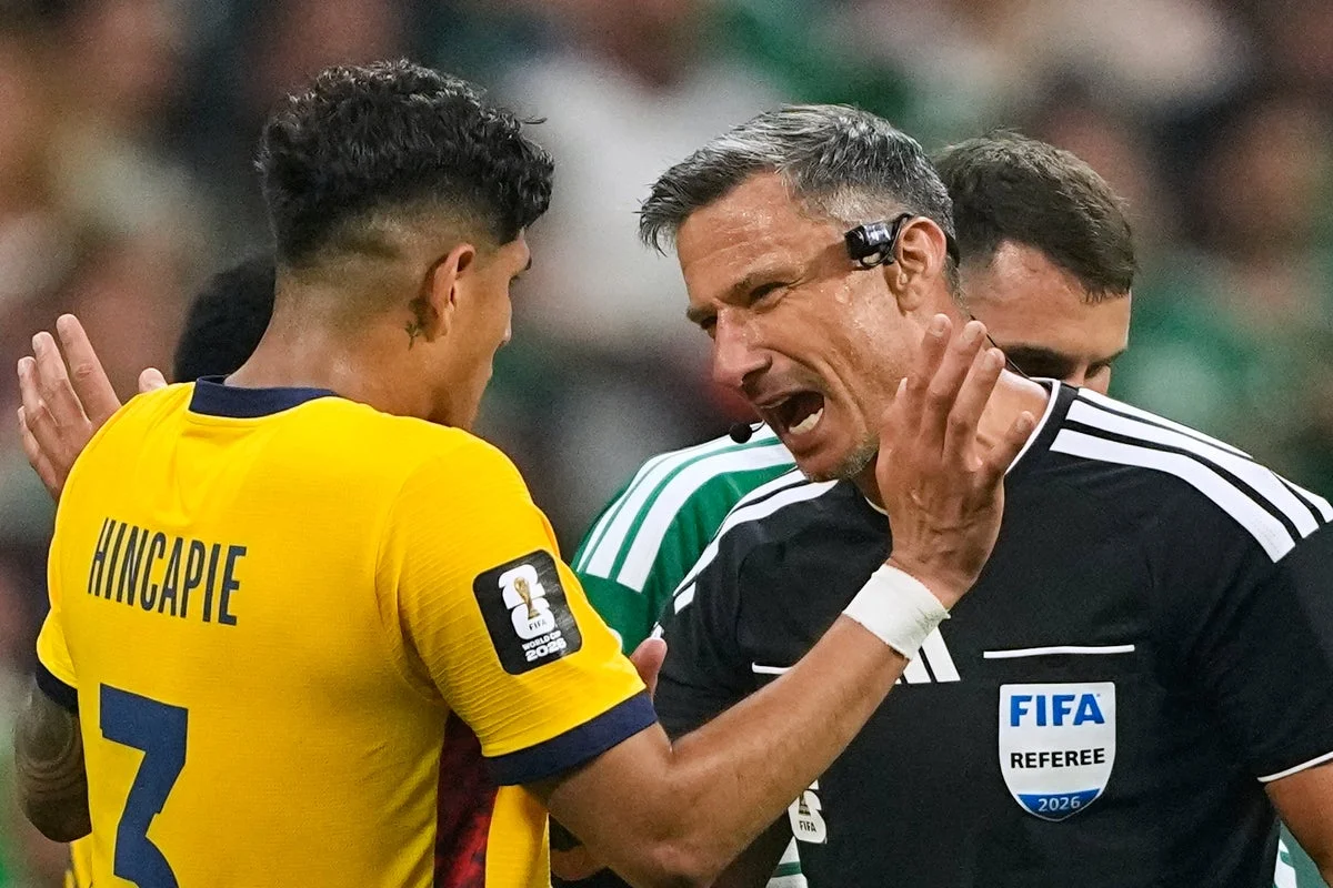 Piero Hincapie becomes second World Cup player to be sent off for covering his mouth